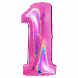Balão Foil 102cm Holográfico Glitter Rosa