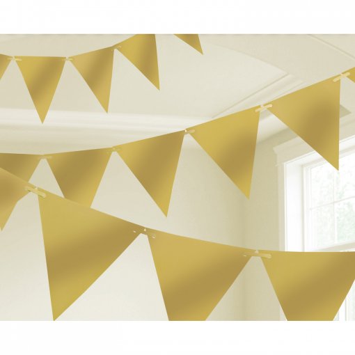 Bandeira Triangular Papel 4,5m Dourado