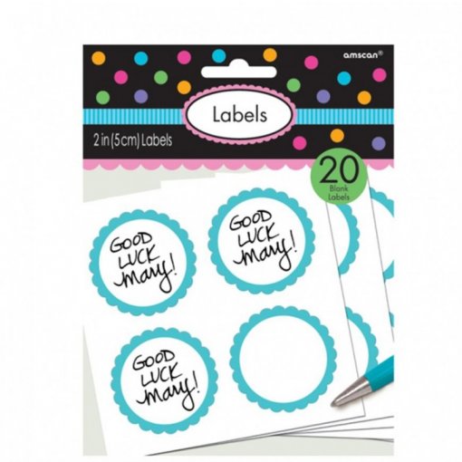 5 Folhas de Autocolantes 5,1cm Azul Claro