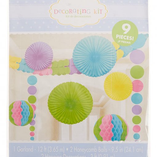 Kit Decoração 9 Peças Pastel Baby Shower