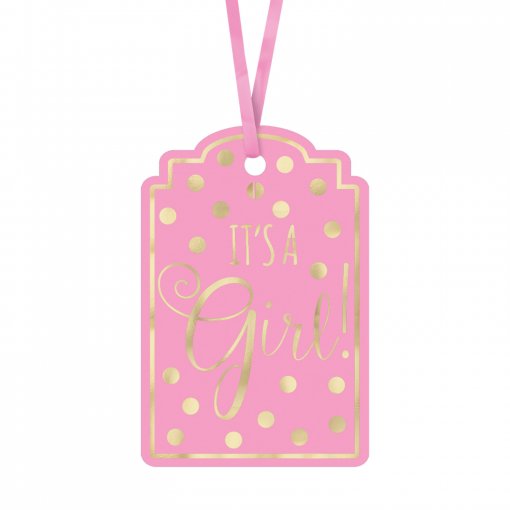 25 Etiquetas Rosa Claro It's a Girl