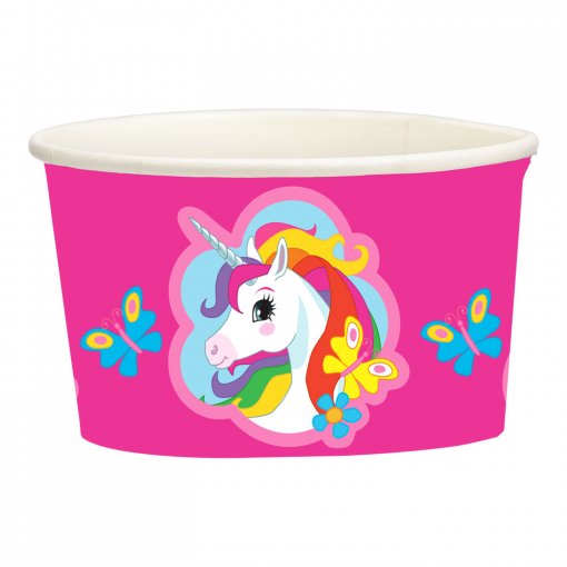 8 Taças de Gelado Unicórnio Rainbow