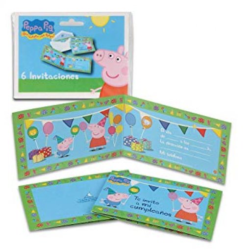 6 Convites Peppa Pig