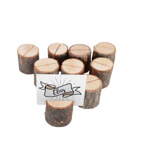 Set 9 Suportes de Marcadores de Mesa em Madeira 3,5x3,2cm
