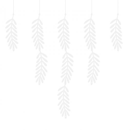 Grinalda 1,8m Folhas Brancas