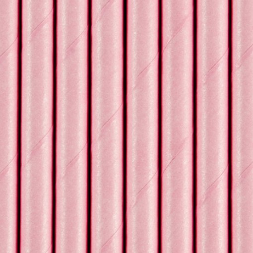 10 Palhinhas de Papel Rosa Claro