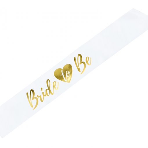 Faixa de Corpo 'Bride to be' 75cm Branco