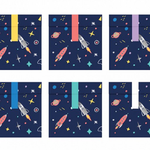 6 Sacos de papel Espaço