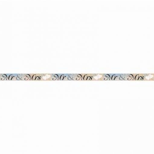 Faixa foil 3,66m 'Mr & Mrs' Iridescente