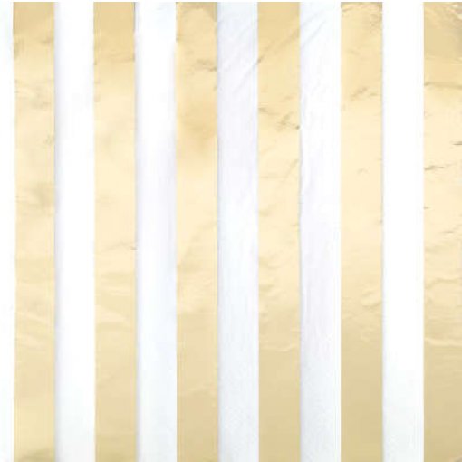 16 Guardanapos 33cm Riscas Dourado Foil