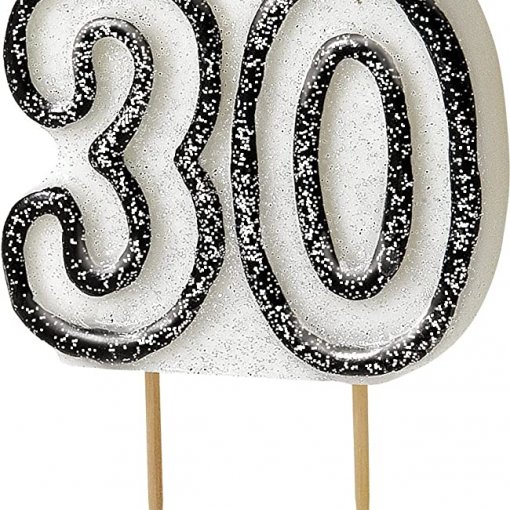 Vela Aniversário rebordo Preto nº 30