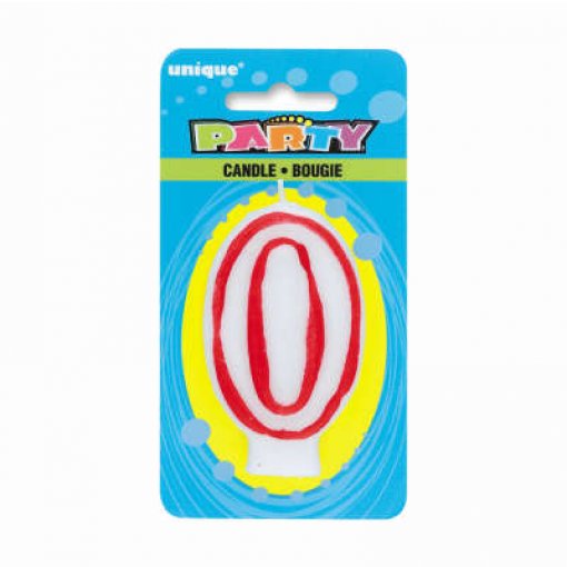 Vela Aniversário rebordo Vermelho nº 0
