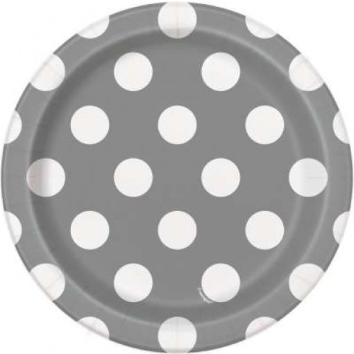 8 Pratos 18cm Prateado Bolas