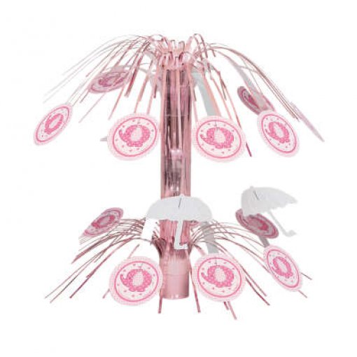 Mini Centro de Mesa Cascata Baby Shower Elefante Rosa