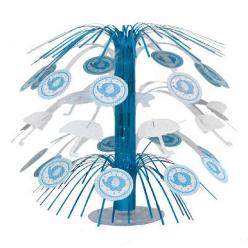 Mini Centro de Mesa Cascata Baby Shower Elefante Azul