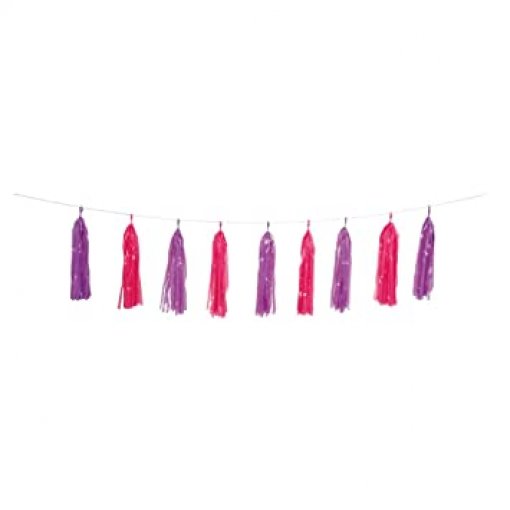 Grinalda Tassel 2,75m Roxo & Rosa