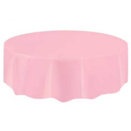 Toalha de mesa redonda Rosa Claro 2,13m