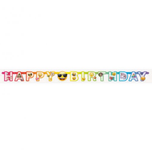 Grinalda Papel 'Happy Birthday' Emoji Rainbow Fun