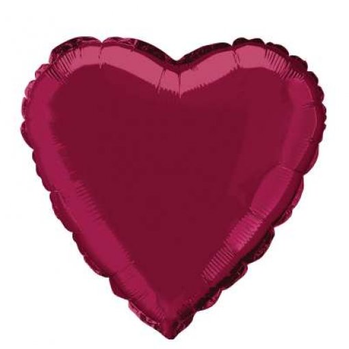 Balão Foil Coração 18'' Cor de Vinho / Burgundy