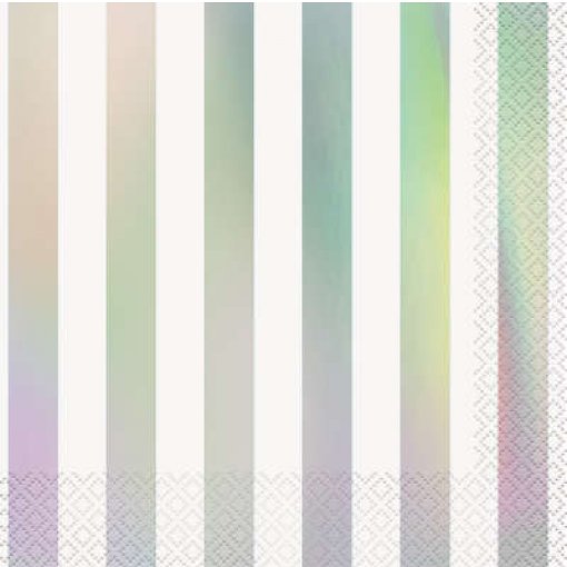 16 Guardanapos 33cm Riscas Iridescente