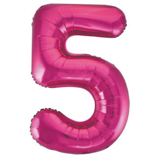Balão Foil 86cm Rosa Número 5