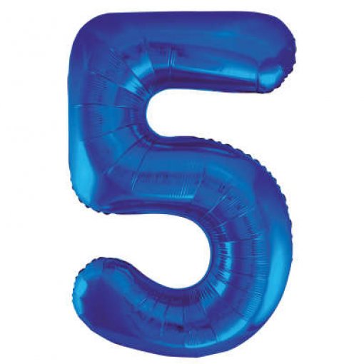 Balão Foil 86cm Azul Número 5