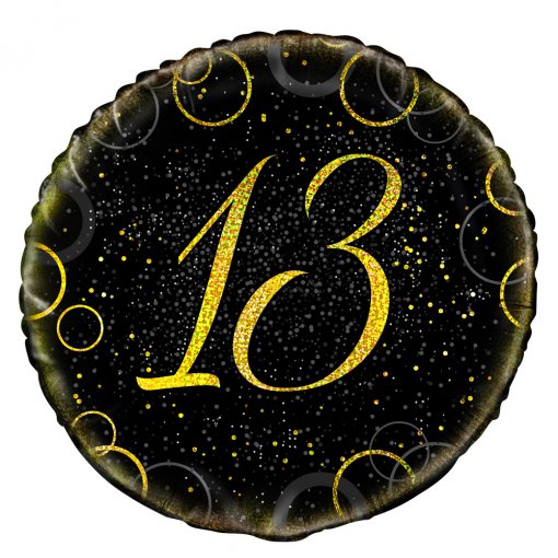 Balão foil 18'' Prism Preto & Dourado nº 13