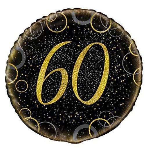 Balão foil 18'' Prism Preto & Dourado nº 60