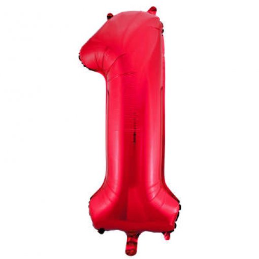 Balão Foil 86cm Vermelho Número 1