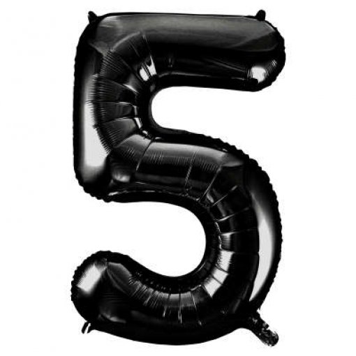 Balão Foil 86cm Preto Número 5