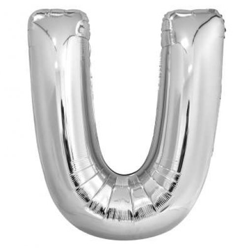 Balão Foil 86cm Prateado Letra U