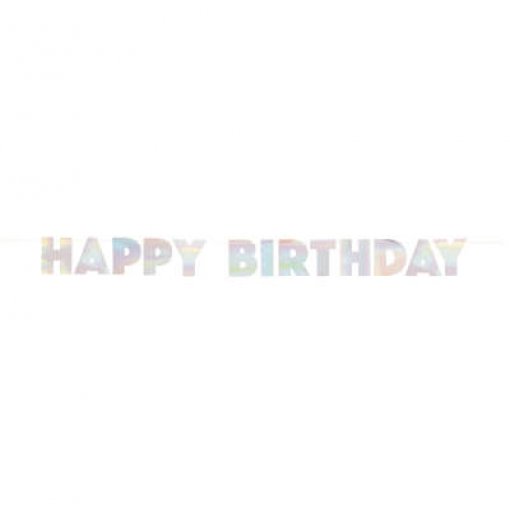 Grinalda Papel 'Happy Birthday' Iridescente Foil