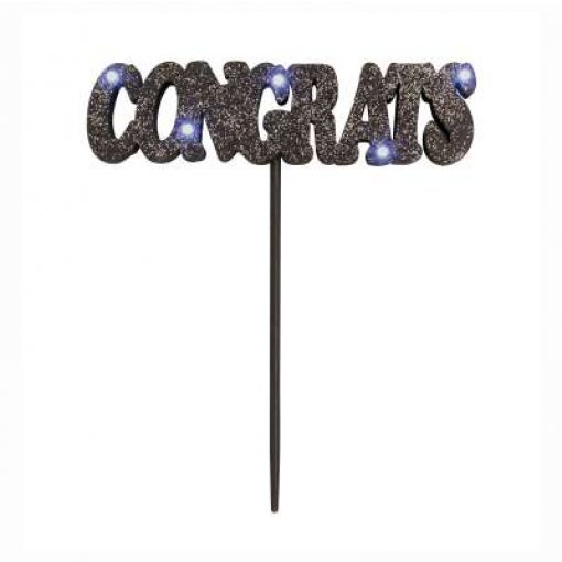 Topo de Bolo 'Congratulations' com LED Preto
