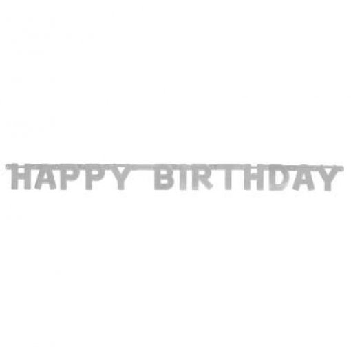 Grinalda Papel 'Happy Birthday' Prateado Foil