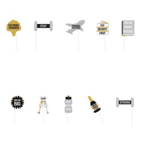 10 Adereços Fotografia (Photo booth) Resolução de Ano Novo