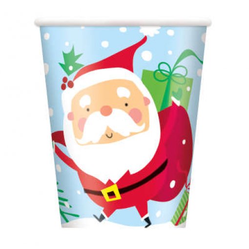 8 Copos 267ml Colourful Santa