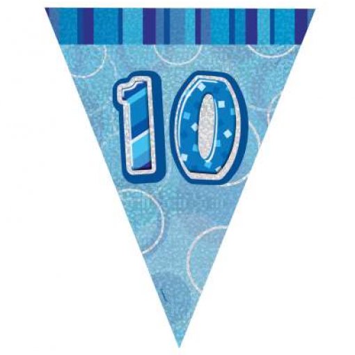Bandeira Triangular Foil 2,75m Glitz Azul nº 10