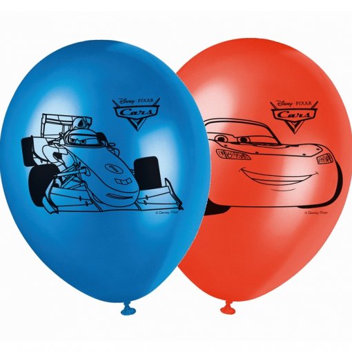 8 Balões Latex Cars Ice McQueen (Carros)