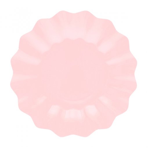 8 Pratos 27cm Recortados Rosa Claro