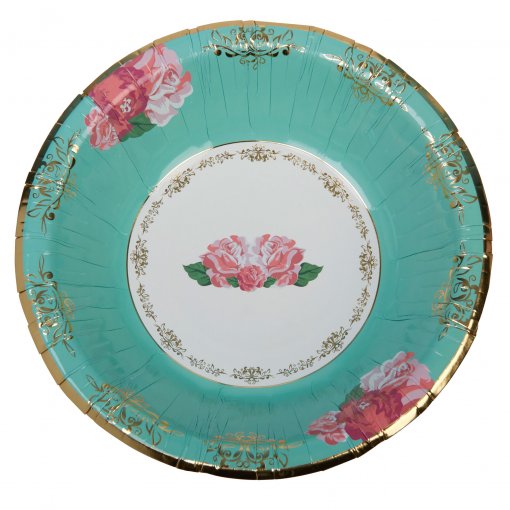 8 Pratos 23cm Fundos Eternal Rose