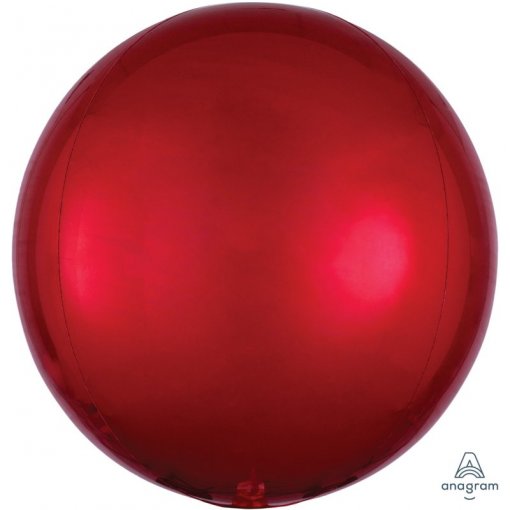 3 Balões Foil Orbz 38x40cm Bulk Vermelho