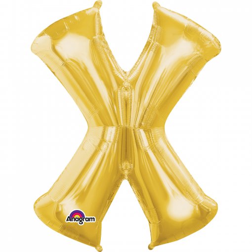 Balão Foil 40cm Dourado Letra X