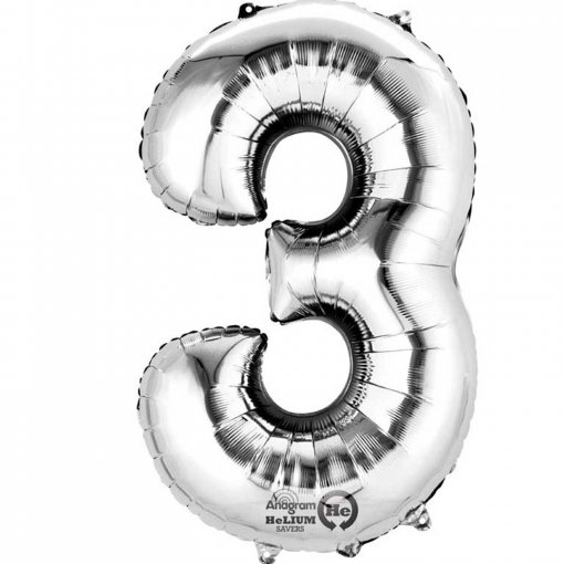 Balão Foil 40cm Prateado nº 3