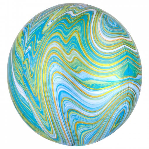 Balão Foil Orbz Marblez Azul & Verde