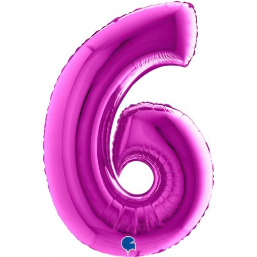 Balão Foil 102cm Roxo Número 6