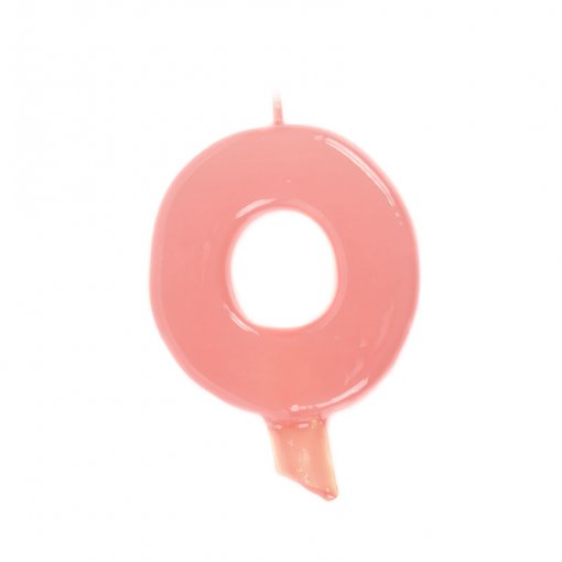 Vela de Aniversário Rosa Claro 9,5cm nº0