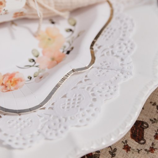 6 Naperons Papel Brancos 21,5cm