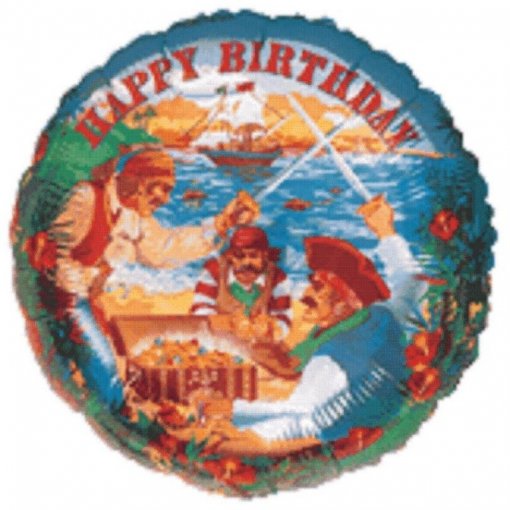 Balão Foil S40 Bulk Happy Birthday Piratas