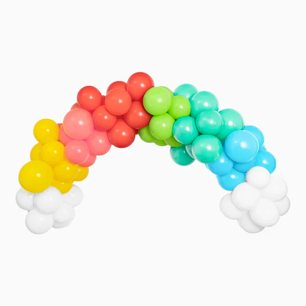 Set Arco 1,5m com 40 Balões Cor Arco-Íris (30cm)