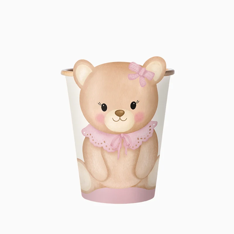 6 Copos 270cc Urso Baby Nude Rosa